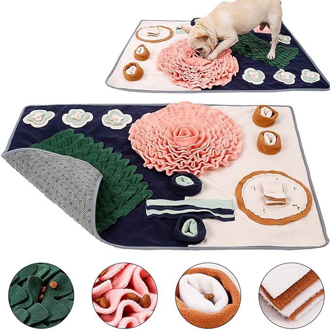 MANON ROSA Dog Snuffle Mat for Small Medium Large Breeds – Interactive Enrichment Puzzle Toy for Cats & Dogs, Slow Feeding & Scent Training Mat, Relieves Stress, Brain Stimulation, Reduces Boredom