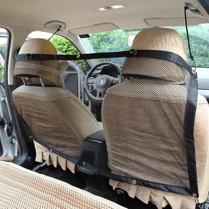 Dog Car Barrier Pet Car Divider Net with Adjusting Rope and Hook Multifunctional car Dog guardrail Used for SUV Car Truck