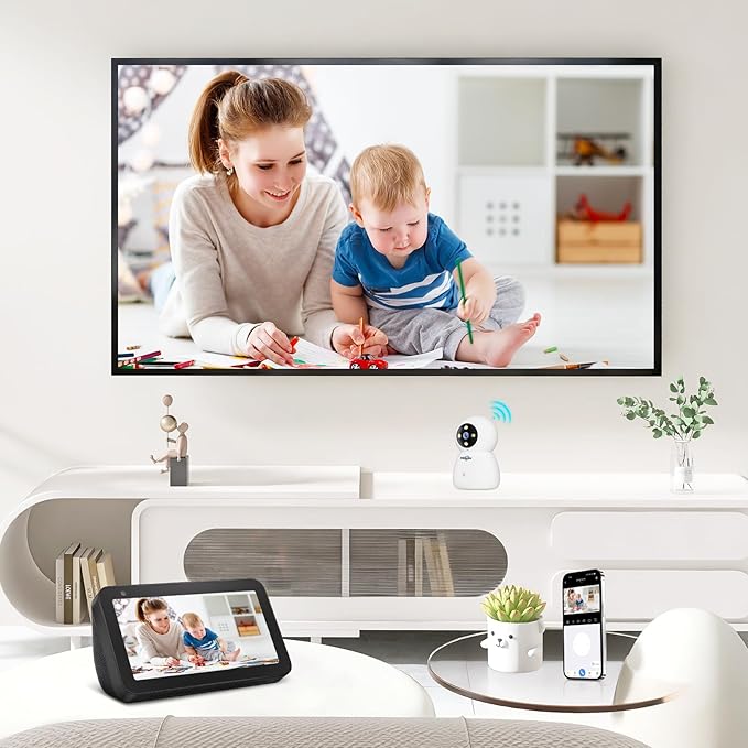 Hiseeu Indoor Security Camera, 2.4G/5G 5MP Baby Monitor Pet Camera for Home Security, PTZ 360°, Auto Tracking, 2 Way Audio, Night Vision, Humanoid Detection, No Monthly Fee, 2PCS