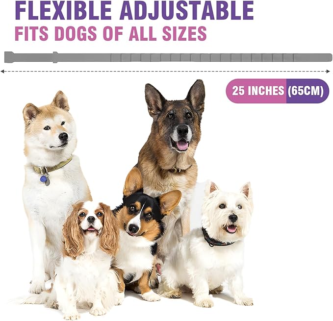 Calming Collar for Dogs 4 Packs Lasts 60 Days Dog Pheromone Anti Anxiety Calm Collars to Relieve Stress and Bad Behavior Like Separation Adjustable 25 Inches for All Small Medium and Large Dogs
