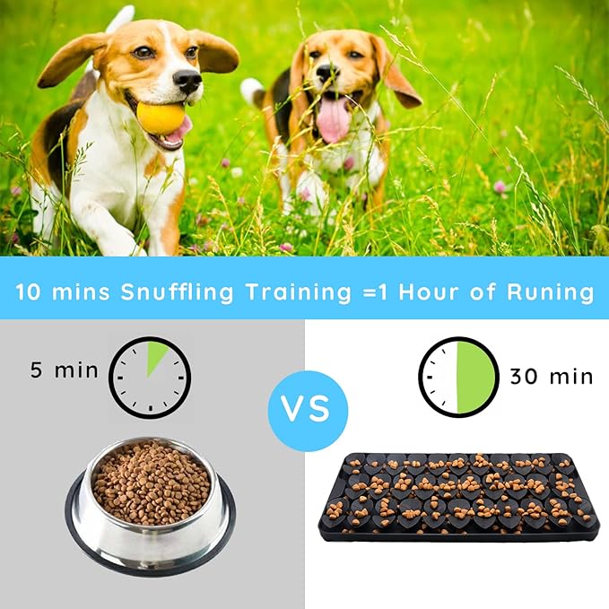 Silicone Snuffle Mat for Dogs Slow Feeder Lick Mat with Suction Cups Dogs Sniff Mat Dogs & Cats Entertainment Toys for Boredom(Black)