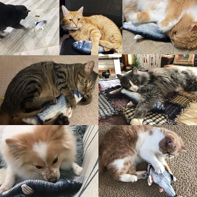 Tocirelo Interactive Cat Toys - Chirping and Flapping Bird Cat Toy & Cat Fish Toy