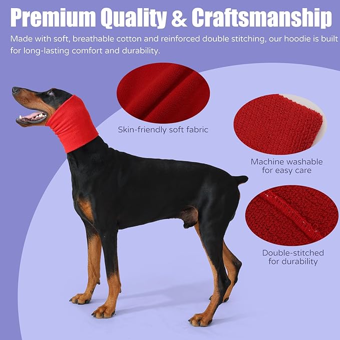 Dog & Cat Calming Hoodie - Anxiety Relief Ear Protector, Noise-Canceling Head Cover for Grooming, Bath, Force Drying, Thunder & Fireworks