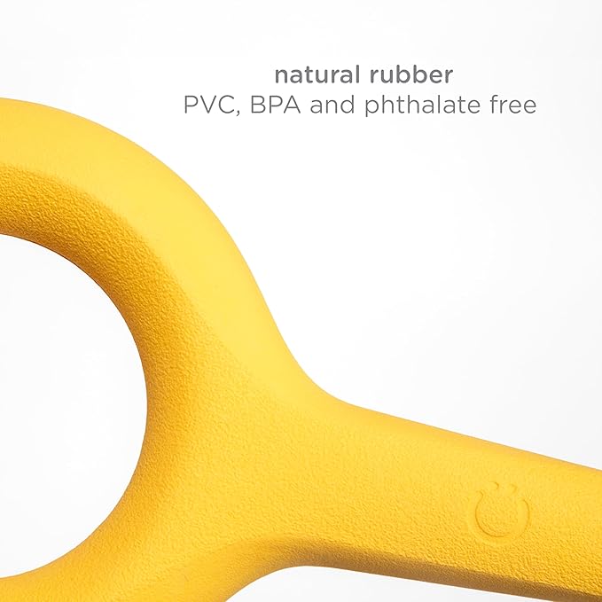 Ubbi Tuggle Dog Toy, Durable Rubber with Ergonomic Grip, for Medium to Large Dog Breeds, Yellow (Pack of 2)