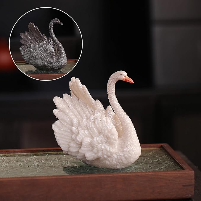 Color Changing Tea Pet, Tea Set Accessories Traditional Gongfu Tea Set Accessory, for Tea Lover Friends (Male swan)