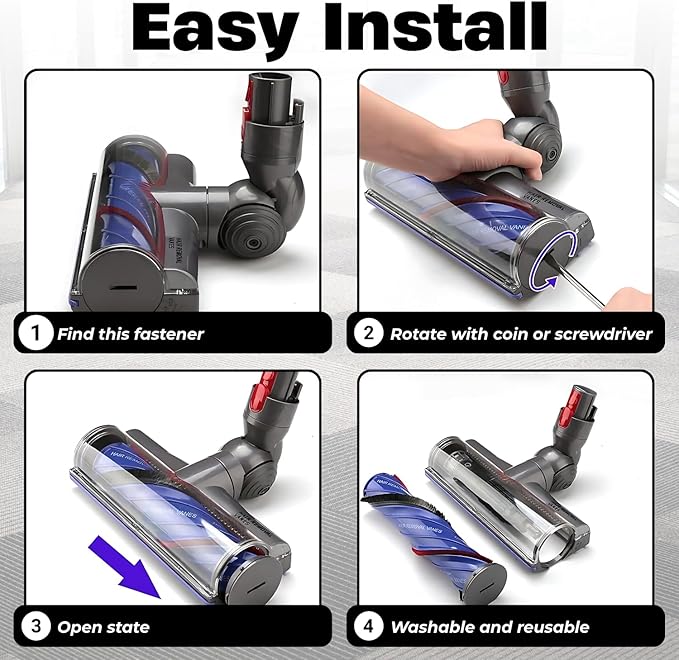 for Dyson V7 V8 V10 V11 V15 Vacuum Head Replacement Part with Upgrade Anti-Tangle & Power Suction- Motorized Brush Head Vacuum Attachment for Hard Floors, Wood Floors & Low/Medium Carpets