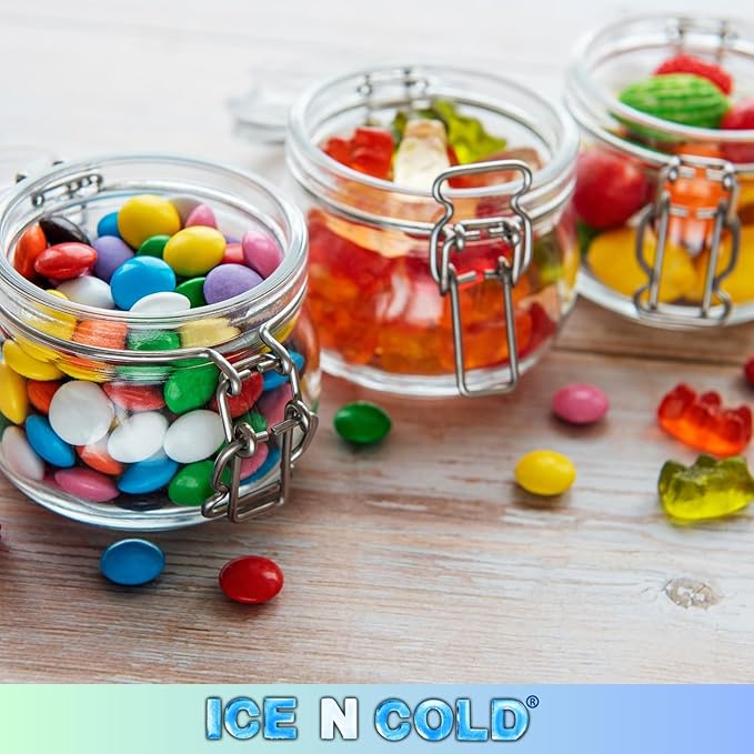 Airtight Glass Storage Jars with Clamp Lid β Food Storage Containers with Rubber Gasket Seal β Pantry & Kitchen Canisters for Dry Goods, Coffee, Sugar, Pasta β 0.4L to 4L Sizes (4, 14oz | 0.4L)