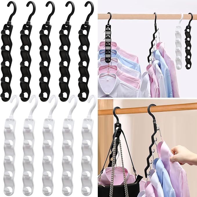Closet Organizers and Storage,Upgraded Organization and Storage Clothes Hanger,10 Pack College Dorm Room Essentials,Sturdy Space Saving Hangers for Thick Clothe
