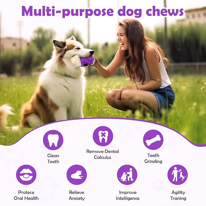 RUXAN Chew Toys for Dogs, Dog Toys Chewers, Chew Toys for Dogs, Tough Interactive Dog Toy, Dog Toys to Keep Them Busy (Purple)