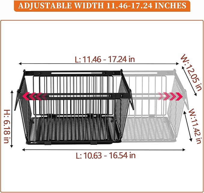 Large Freezer Organizer Bins,Upgraded Bottom Leak-Proof net,Fit 10 to 20 Cu.Ft Deep Freezer,4Pack, Expandable Stackable Chest Freezer Organizer Bins , for Fridge, Deep Freezer, Cabinet