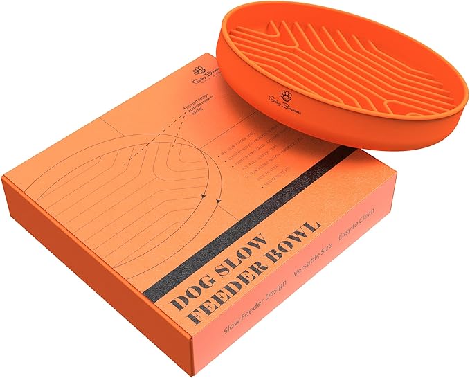 Slow Feeder Dog Bowls, Puzzle Silicone Dog Feeding Bowls with Suction Cups, Anti-Choking, Non-Slip Design, Reduces Boredom, Anxiety, Ideal for Medium to Small Dogs & Cats
