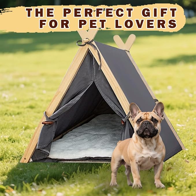 Cat Tent Multifunctional Dog Tent Washable & Portable Pet House for Indoor & Outdoor Use - Perfect for Cats & Small Dogs (Wheat Grain Color, Wheat Grain Color)