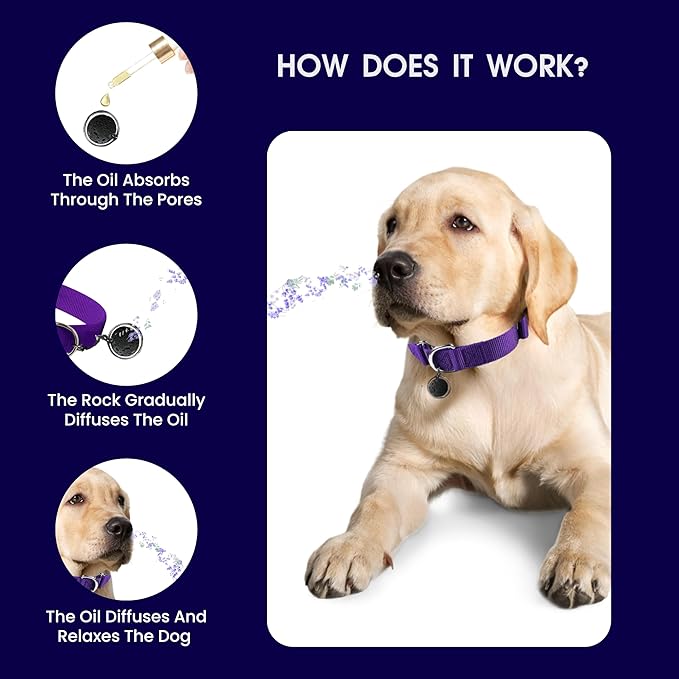 Calming Collar for Dogs - Natural Dog Anxiety Relief Collar, Dog Stress and Anxiety Relief, Reduces Puppy Stress & Unwanted Behaviors, 60-Day Effect, 13-20 Inch Adjustable & Waterproof