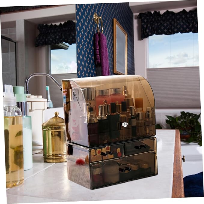 Acrylic Desktop Storage Box Cover Transparent Makeup Organizer for Cosmetics Jewelry and Office Supplies Durable and Stylish Drawer-type Storage