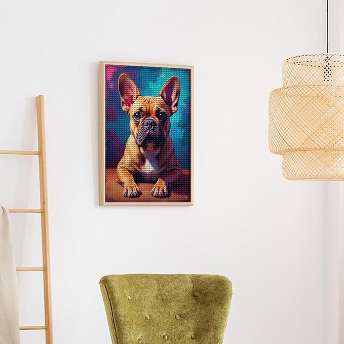 TZTTZT Diamond Art Kits for Adults - Calm Dog Portrait Vibrant Canvas Diamond Painting Kits for Adults Beginner, Frameless Diamond Painting Craft for Home Wall Decor