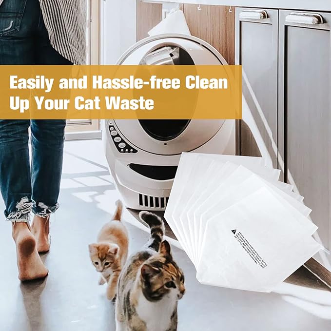 100 Pack Cat Litter Bags for Litter R-obot 4 Waste Bags, Cat Litter Bags for Litter Box Robot 3 Waste Bags Liners Litter Box Liner Replacement, 9-11 Gallons