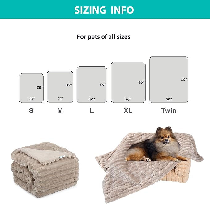 Waterproof Dog Blanket, Soft Fleece Blanket for Couch Protector, Reversible Pet Blankets Furniture Protector Cover for Small Medium Large Dogs Cats (Line, 60"x80")