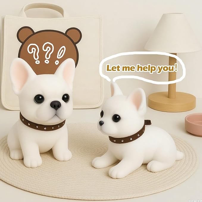 Pure White Taba Squishy Dog,Ultra-Soft and Stress Relief Tada Squishies Toys for Hairless,Small Cute Dog Taba Squishy Kit for Sensory Play,Animals Stress-Relief Toys for Kids and Adults