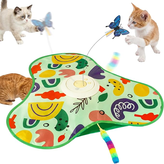 Blue Interactive Dog Toy, Pet Ball Toys Automatic Moving Bouncing and Rotating, Interactive Cat Toy for Indoor Cats,