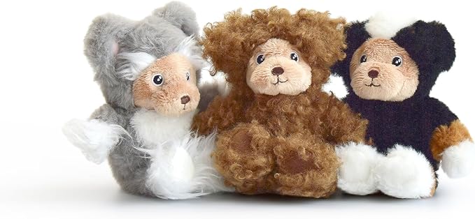 Interactive Durable Bear Puzzle and Squeaky Plush Toys for Dogs, Stuffed Animal Toys for Small Medium Large Dogs, Pack of 3