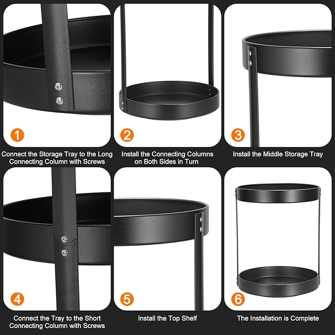 uxcell Lazy Susan Turntable Organizer, 2 Tier Rotating Spice Racks Metal Condiment Organizers for Cabinet Pantry Kitchen Countertop Bathroom