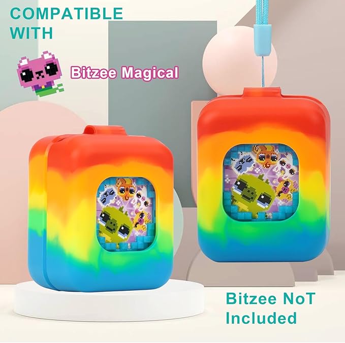 YouKnow Silicone Case for Bitzee Magicals Interactive Toy Digital Pet and Case, Protective Skin Sleeve for Bitzee Virtual Electronic Pets Accessories (Case Only) (Colorful)