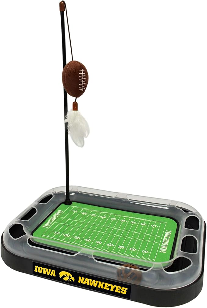 Pets First CAT Scratcher & Plush Football Toy with Catnip, Feather & Jingle Bell Interactive Ball - 5-in-1 Kitty Toy