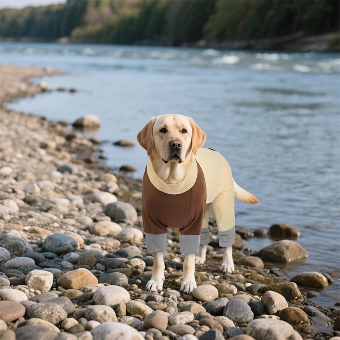 ROZKITCH Dog Sunscreen Shirt X Large UV Protection Shirt for Summer Lightweight, Stretchable, and Quick-Drying Keeps Your Pet Cool and Safe from Sun Damage YellowBrwon XL