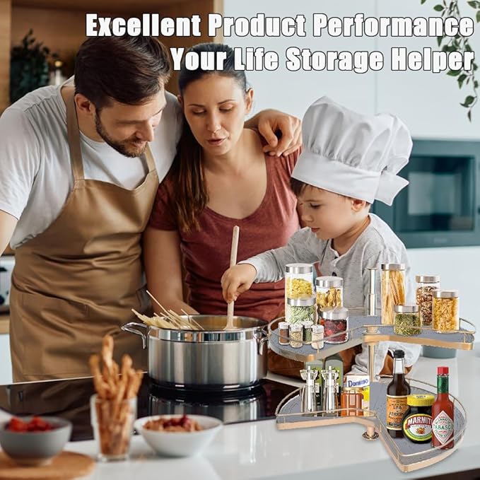 2 PCS 28" Lazy Susan Shelf Liner, Jaxbo Silicone Lazy Susan Liner for Dual Tier Pie Cut Organizer,Non-Slip Thermal Protection Mat