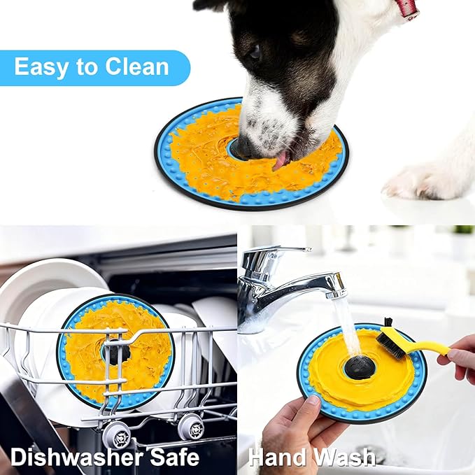 Dog Lick Mat, for Crate Training and Reducing Anxiety, Made of Natural Rubber, Promotes Healthy Feeding and Oral Hygiene