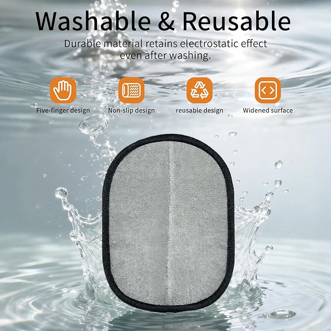 Pet Hair Remover,Electrostatic Pet Hair Removal Gloves,Cat &Dog Grooming Gloves, Washable & Reusable Removal for Clothe, Curtain, Couch, Bedsheet, Furniture, Carpet, Cat Hair Removal Tool