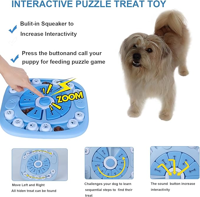 Dog Puzzle Toys Puppy Treat Food Puzzle Slow Feeder Toys for IQ Training,Mental Enrichment