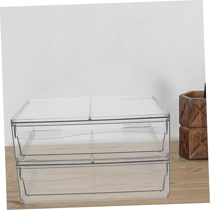 CHILDWEET 2pcs Detachable Acrylic Cosmetic Storage Box Stylish Organizer for Makeup Accessories and Items for Bathroom and Vanity Organization