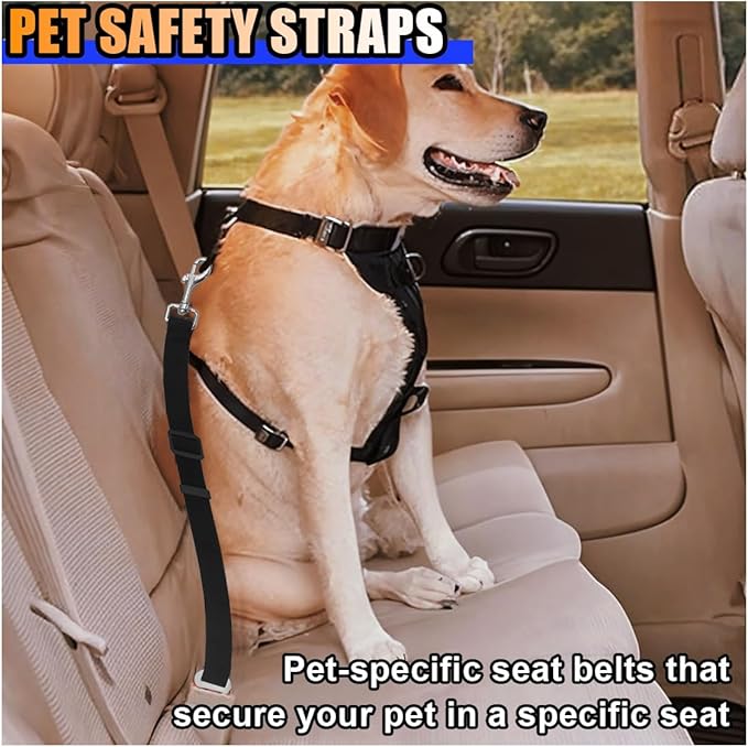 Dog Car Front Seat Cover with Side Flaps, Waterproof & Scratch Proof Car Seat Protector for Dog, Nonslip Pet Car Seat Pad with Safety Belt, Fit for Most Cars SUVs Trucks Jeeps (Grey)