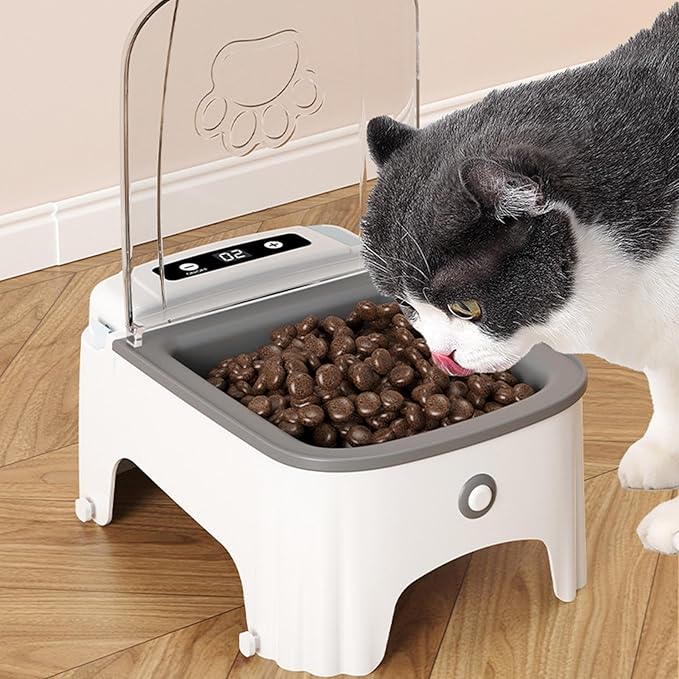 Automatic Cat Feeder - Programmable Timed Pet Dispenser, Sensor Activated Dry Food Bowl with Portion Control System, Sturdy Sealed Storage Container, Ideal for Small Dog Indoor Feeding