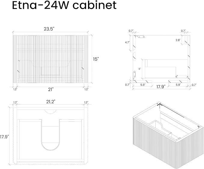 Bathroom Vanity with Sink,Large Storage Wall Mounted Floating Bathroom Vanity with Overflow for Modern Bathroom, One-Piece Sink Basin Minimalist Bathroom Sink Cabinet