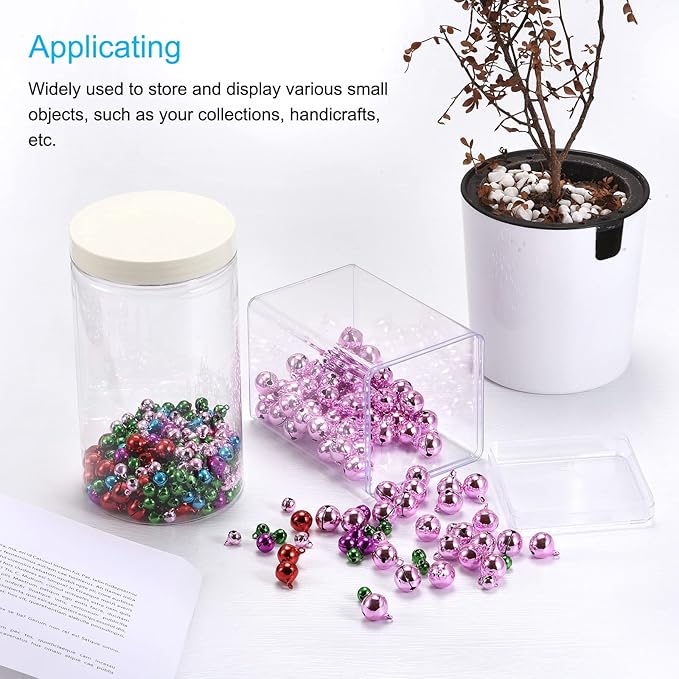 MECCANIXITY Clear Acrylic Plastic Storage Box Square Cube Display Case with Lid, 8.1x8.1x8.1cm Container Box for Small Item, Pack of 4