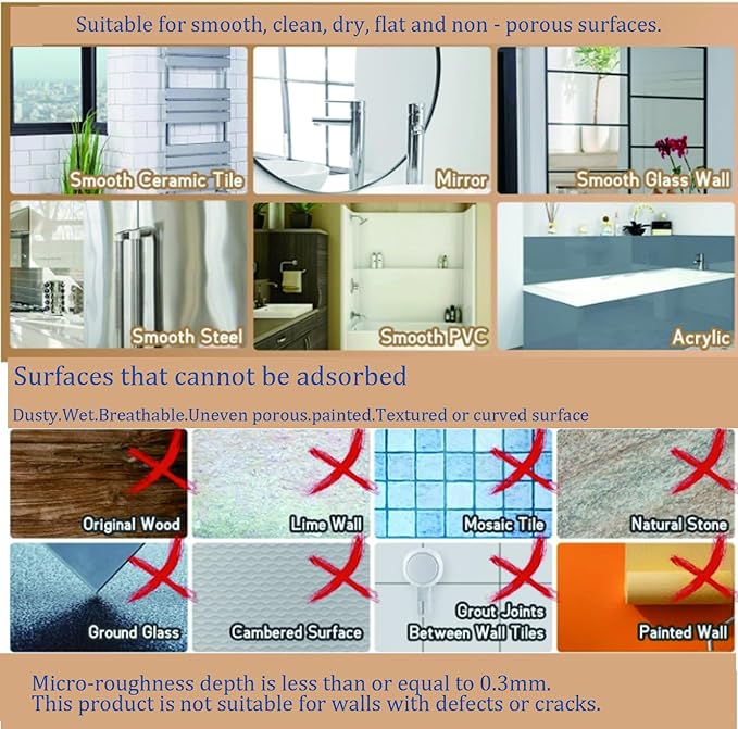 No Drill Bathroom Organizer with Strong Suction Cups, Heavy Duty Shower Organizer Holds 10lbs, Bathroom Shelf for Shampoo, Soap, Razor, Toothbrush (Transparent 2pcs)