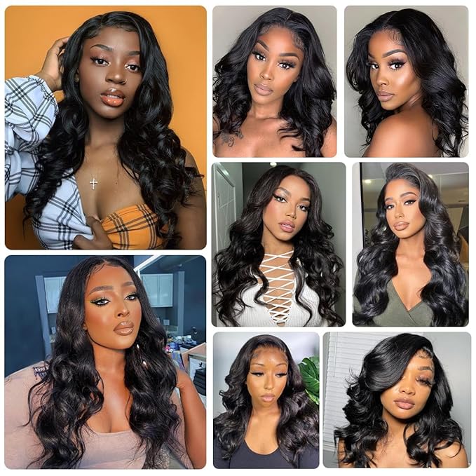 Selina Hair 13x4 Body Wave Hd Lace Closure Human Hair Brzilian Virgin Hair Extensions Pre Plucked with Baby Hair Natural Black 18 Inch