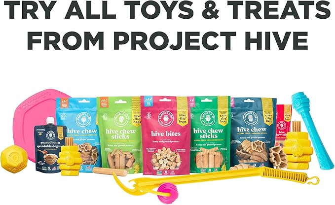 PROJECT HIVE ·PET COMPANY· - Hive Chew Toy for Large Dogs - Dog Chew Toy for Large Breeds - Floats in Water - Durable and Tough - Made in The USA
