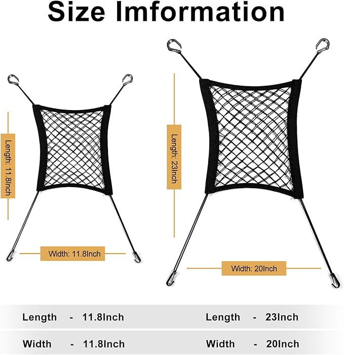 Dog Car Net Barrier for SUV, Upgraded Dog Travel Accessory with Organizers and Storage, Separates Pets from Passengers for Safely, organizes Essentials, Makes Trips Easier.