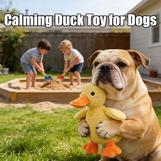 Anti-Destructive Pet Anxiety Relief Duck Toy, Calming Duck Toy for Dogs, 12.6in/32cm Dog Stress Relief Duck, 2026 New Upgraded Plush Soft Stuffed Puppy Dog Toy for Small Medium Dogs (Yellow-1 Pc)