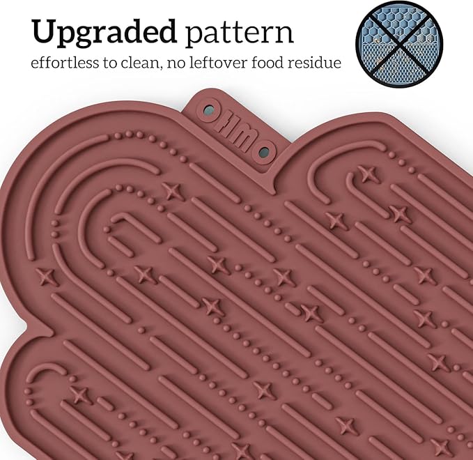 OHMO Lick Mat for Dogs and Cats Large(2 Pack) Cactus Design Easy to Clean Pet Slow Feeder with Suction Cups, for Anxiety Relief and Boredom Reduction
