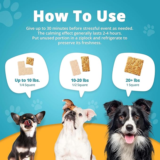 Heavenly Hounds Peanut Butter Chews - Anxiety Relief for Dogs - Natural Ingredients - No Hemp Calming Snacks, 2 Oz - Pack of 4