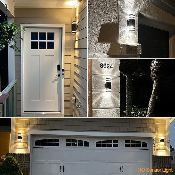 tewei LED Square Up and Down Lights Outdoor Wall Mount Light,14W IP65 3000K 1100LM Warm White, Modern Fixtures Aluminum Waterproof Exterior Lamps for Front Porch Patio Garage