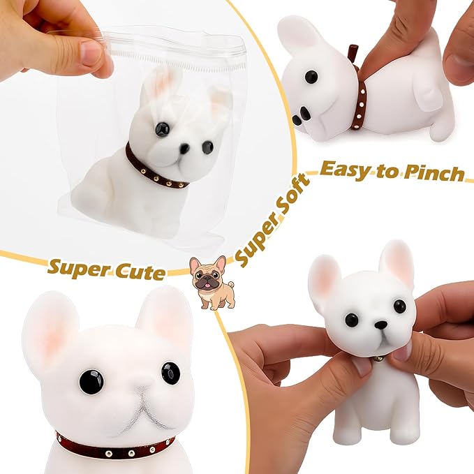 2pcs Pure White Taba Squishy Dog