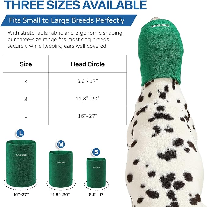 Dog & Cat Calming Hoodie – Soft Double-Layer Ear and Neck Cover for Anxiety Relief & Noise Protection, Elastic Pet Head Wrap for Grooming, Bath, Drying & Fireworks