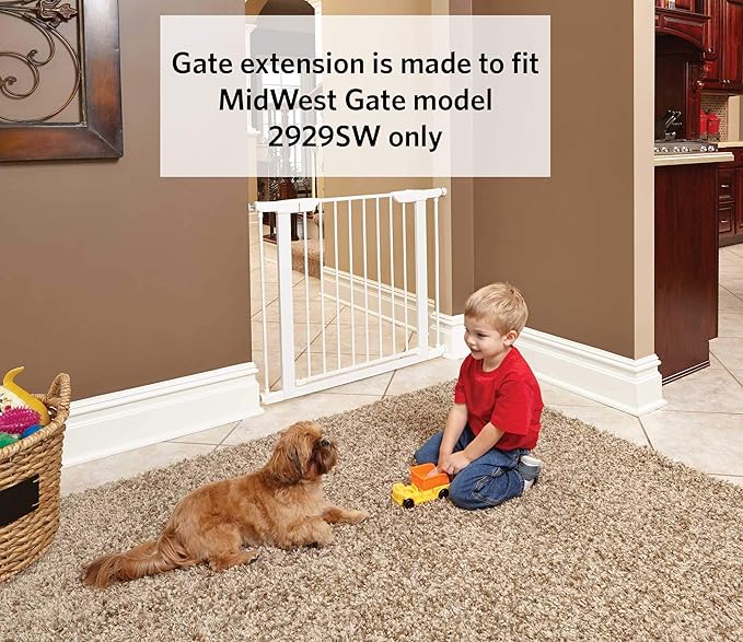 MidWest Homes for Pets Steel Pet Gate Extension; Pet Gate Extension Measures 6' Wide x 29' High in Soft White (Fits MW Model # 2929SW)
