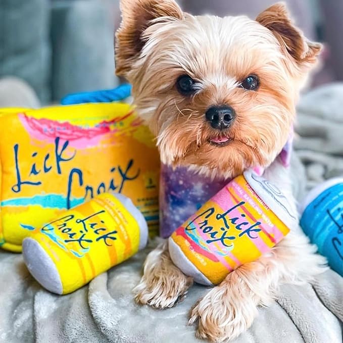 Haute Diggity Dog LickCroix Grrriety Pack, Plush Designer Dog Toys with Interactive Squeaker, Stimulating Pet Enrichment, Machine-Washable & Safe Materials for All Breeds, One Size