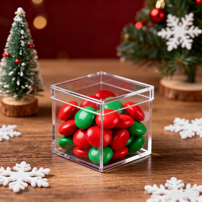 Small Acrylic Box Clear Acrylic Box with Lid 2 Pack Small Acrylic Boxes 1.77x1.77x1.77Inch/45X45X45mm Storage Boxes Jewelry Organizer Containers for Easter Party Favor